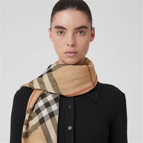 burberry hood scarf|Burberry beige plaid wool scarf.